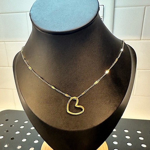 Jewelry - NIB-Stainless Steel Hollow Heart Necklace